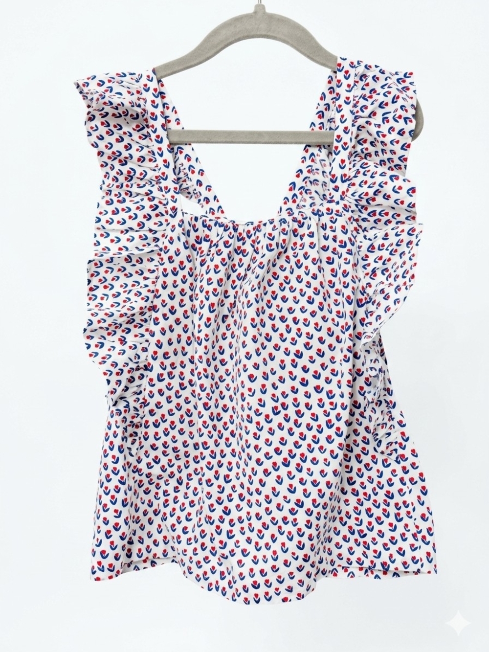 NWT Monoprix Child’s Ruffle Shoulder Printed Tank Top - 6 Years